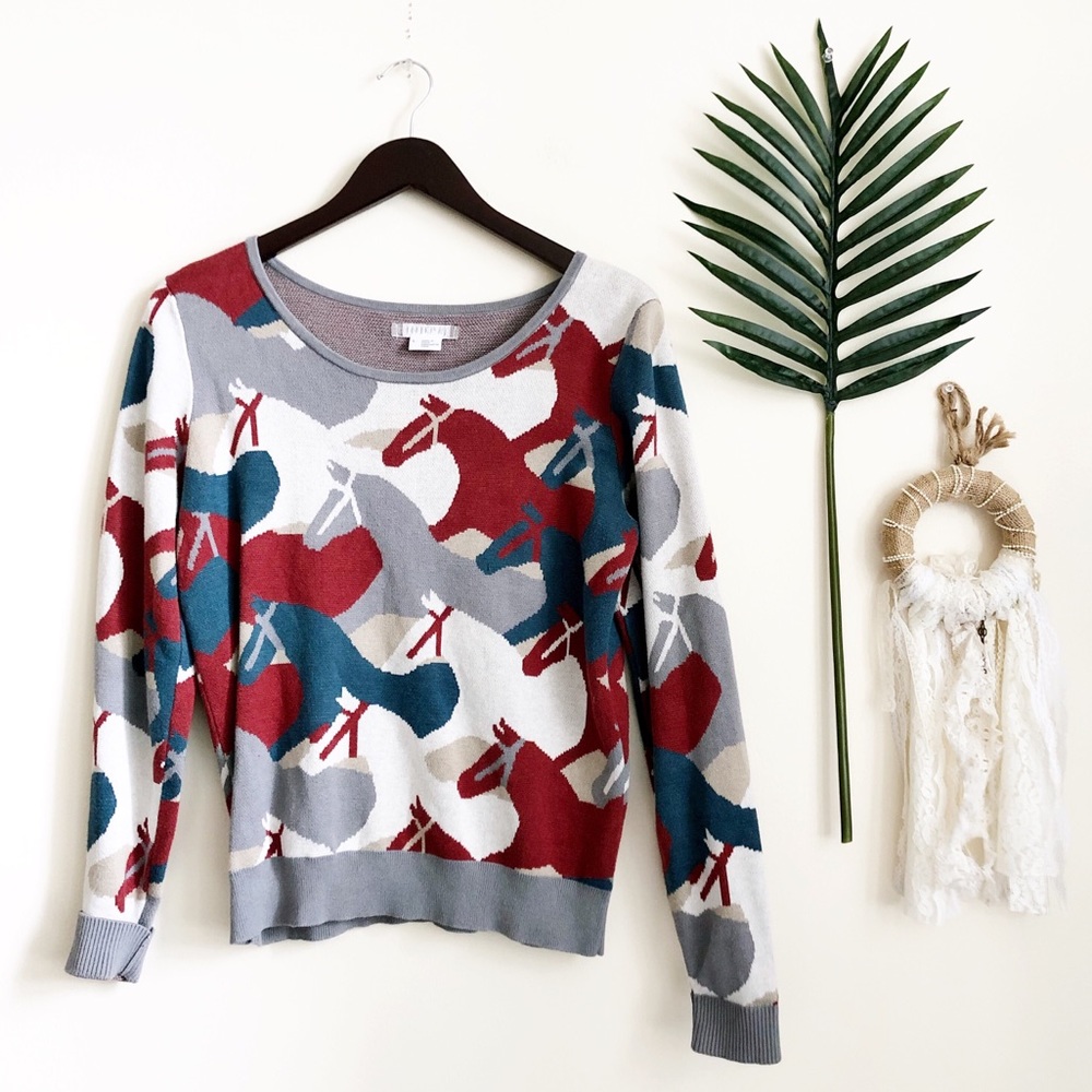 • SOLD • UO Cooperative Horse Print Sweater - Picture 1 of 4